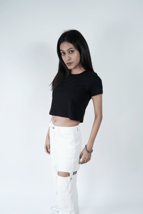 Black Crop Tee